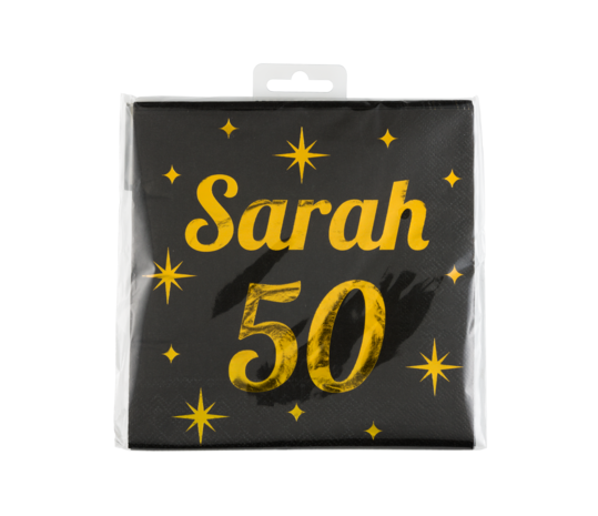 Paper Dreams Servetten Sarah 50 Classy 33x33cm | 16 stuks Paper Dreams Servetten Sarah 50 Classy 33x33cm | 16 stuks