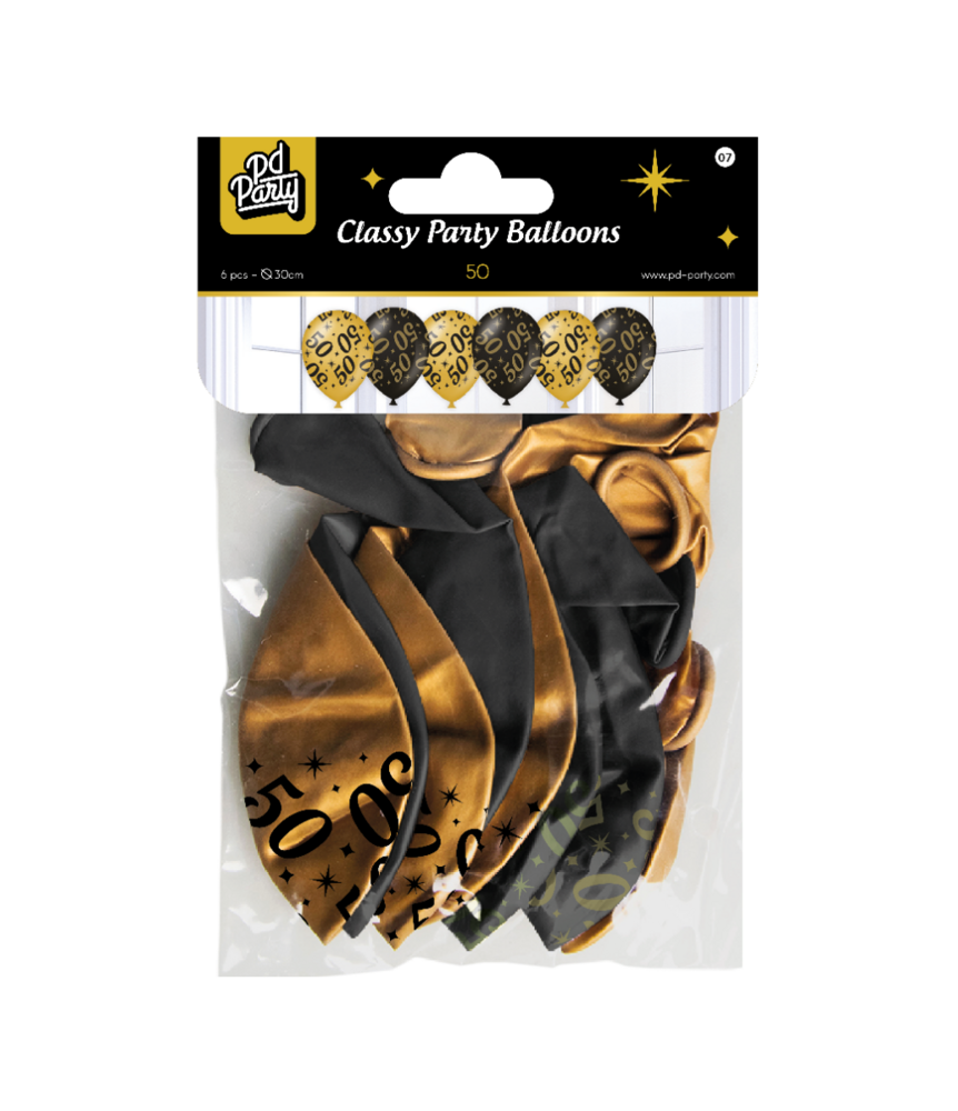 Paper Dreams Ballonnen 50 jaar 30cm Classy | 6 stuks