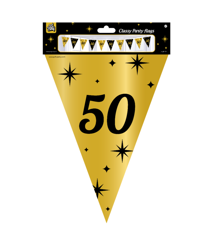 Paper Dreams Flaggengirlande „50 Jahre Stilvoll“ | 10 Meter
