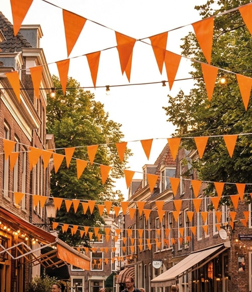 Paper Dreams Oranje Vlaggenlijn Plastic | 30 meter