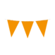 Paper Dreams Orangefarbene Wimpelkette aus Kunststoff | 50 Meter
