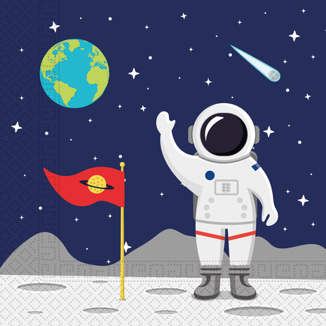 Procos Party Servetten Astronaut 33x33cm | 20 stuks