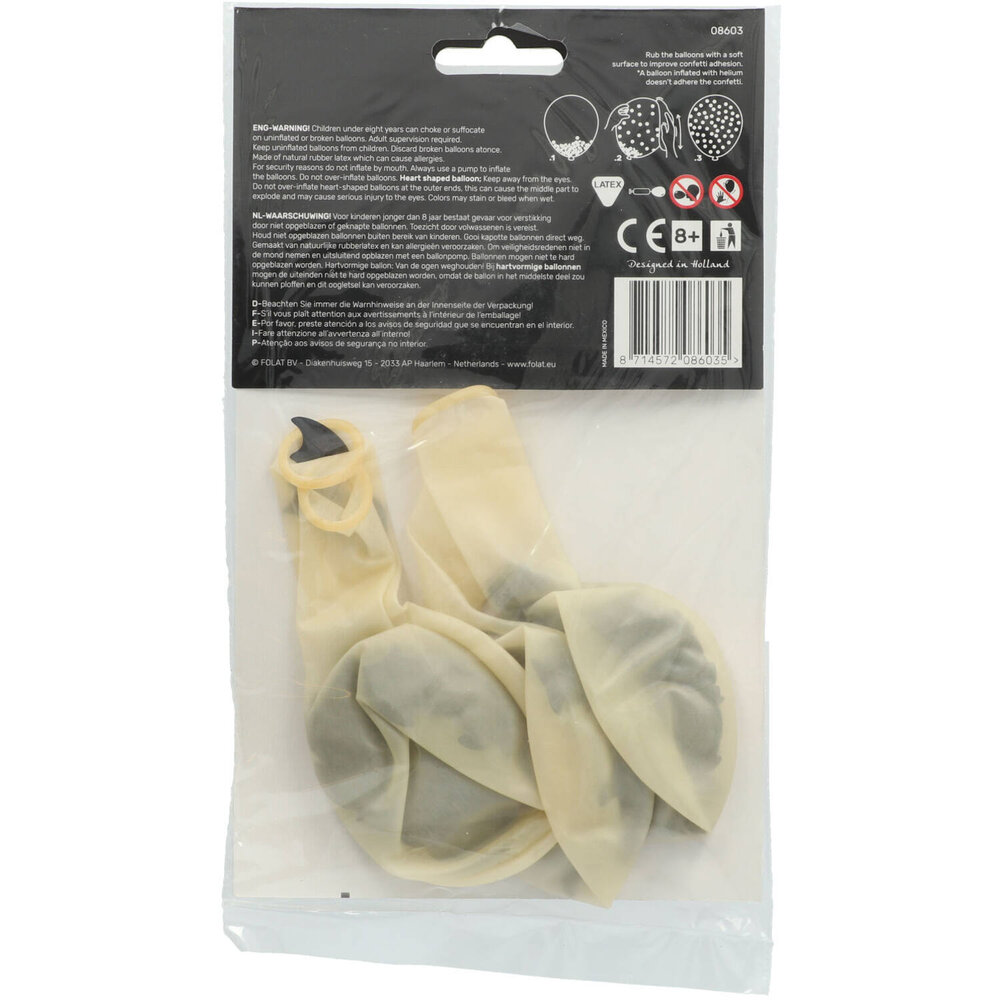 Folat Balloons with bat confetti | 4 pieces