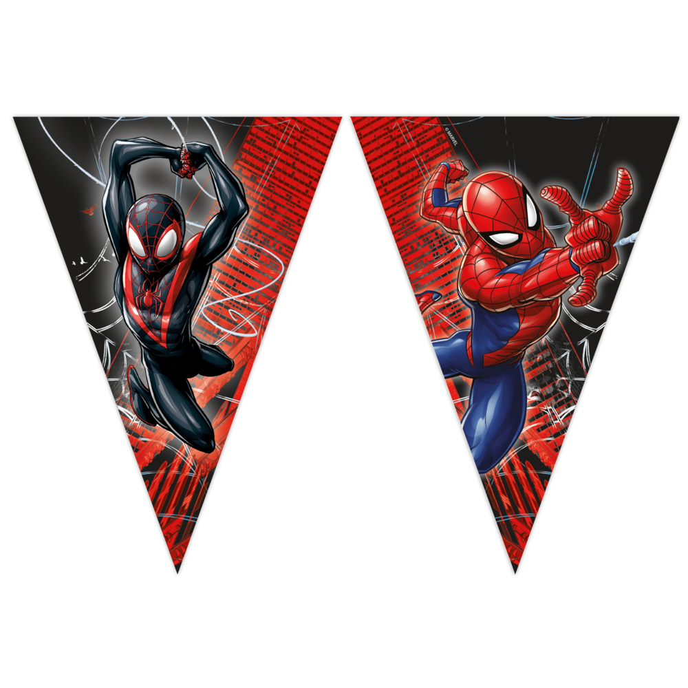 Procos Party Spiderman-Flaggengirlande „World of Webs“, 2,3 Meter | pro Stück