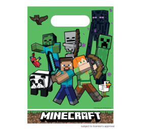 Procos Party Minecraft-Papiertüten für Partys, 23 x 17 cm | 6 Stück