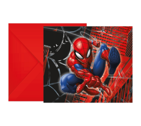 Procos Party Invitations Spiderman : Le Monde des Toiles | 6 pièces