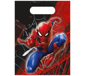 Procos Party Spiderman-Papiertüten „World of Spinnwebs“ 16 x 22 cm | 4 Stück