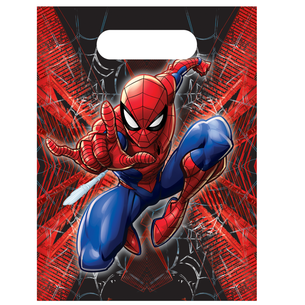 Procos Party Spiderman Uitdeelzakjes World Of Webs 16x22cm | 6 stuks Procos Party Spiderman Uitdeelzakjes World Of Webs 16x22cm | 6 stuks