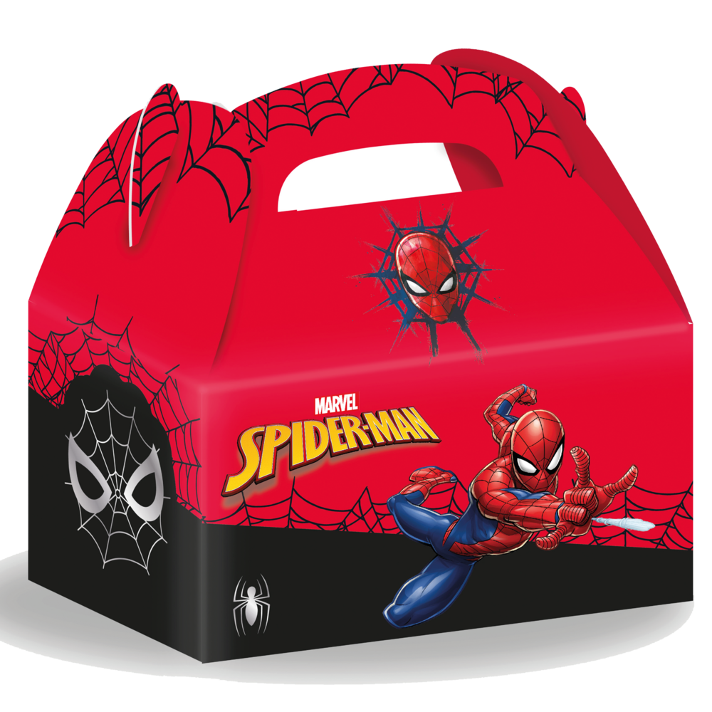 Procos Party Spiderman-Verteilerboxen „World of Webs“ 8,5 x 9 x 15,5 cm | 4 Stück
