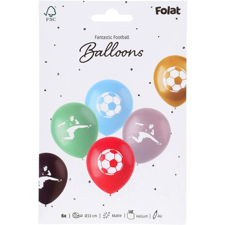 Folat Fantastic Football Ballonnen 33cm | 6 stuks Folat Fantastic Football Ballonnen 33cm | 6 stuks