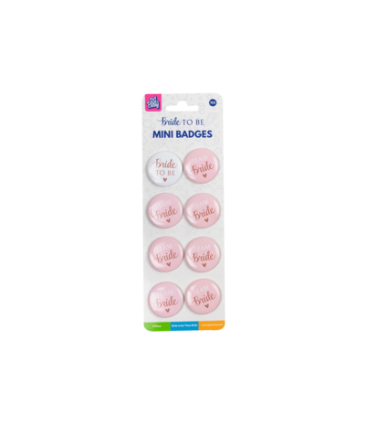 Paper Dreams Mini badges Team Bride 3,5 cm | par lot de 8 pièces