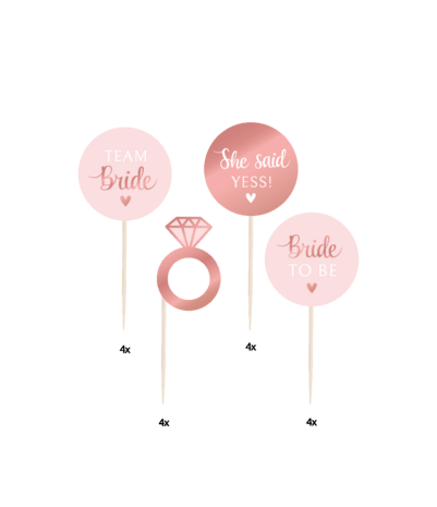Paper Dreams Cocktailprikkers Bride To Be 85x45mm | 16 stuks