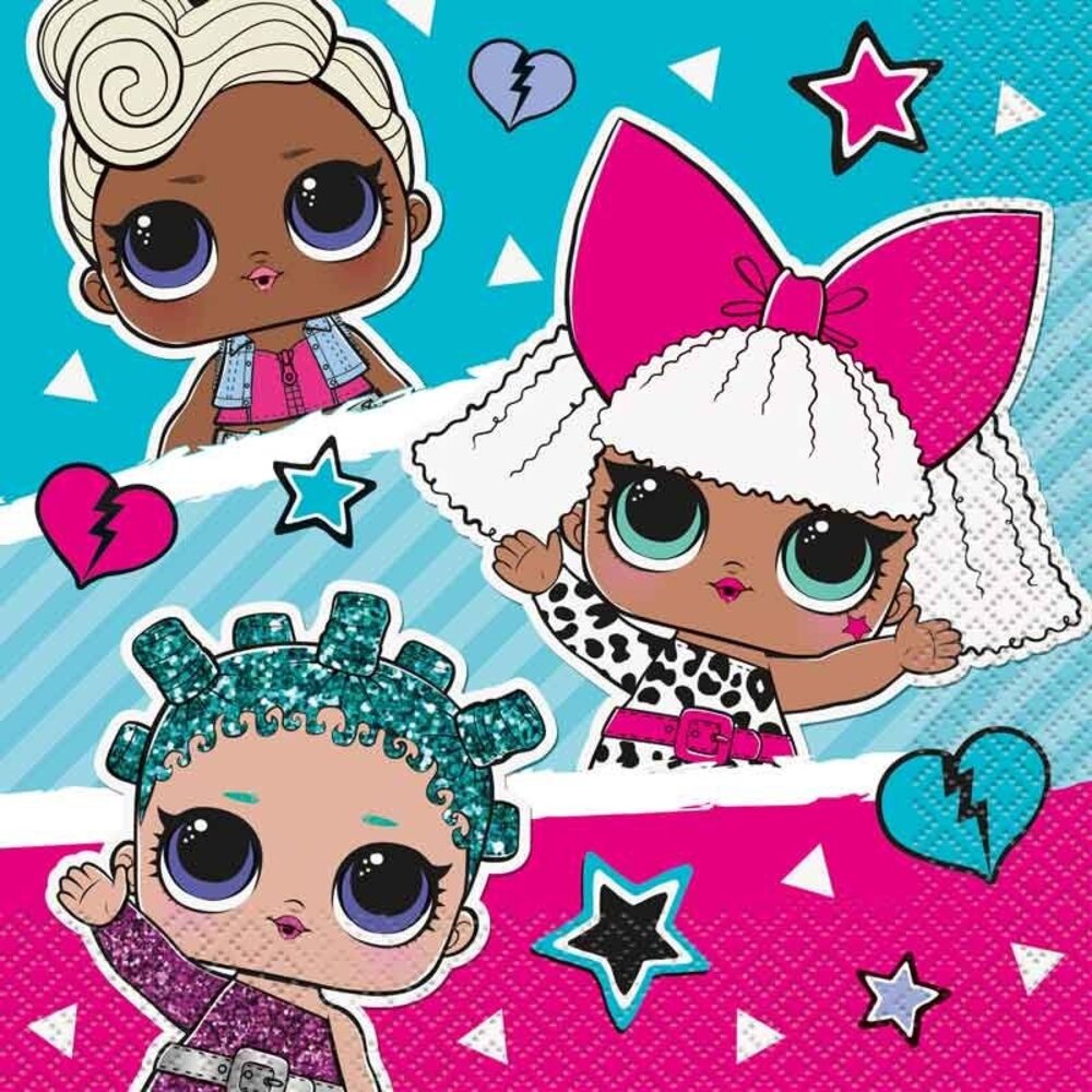 Unique Party LOL Surprise Servetten 33x33cm | 16 stuks