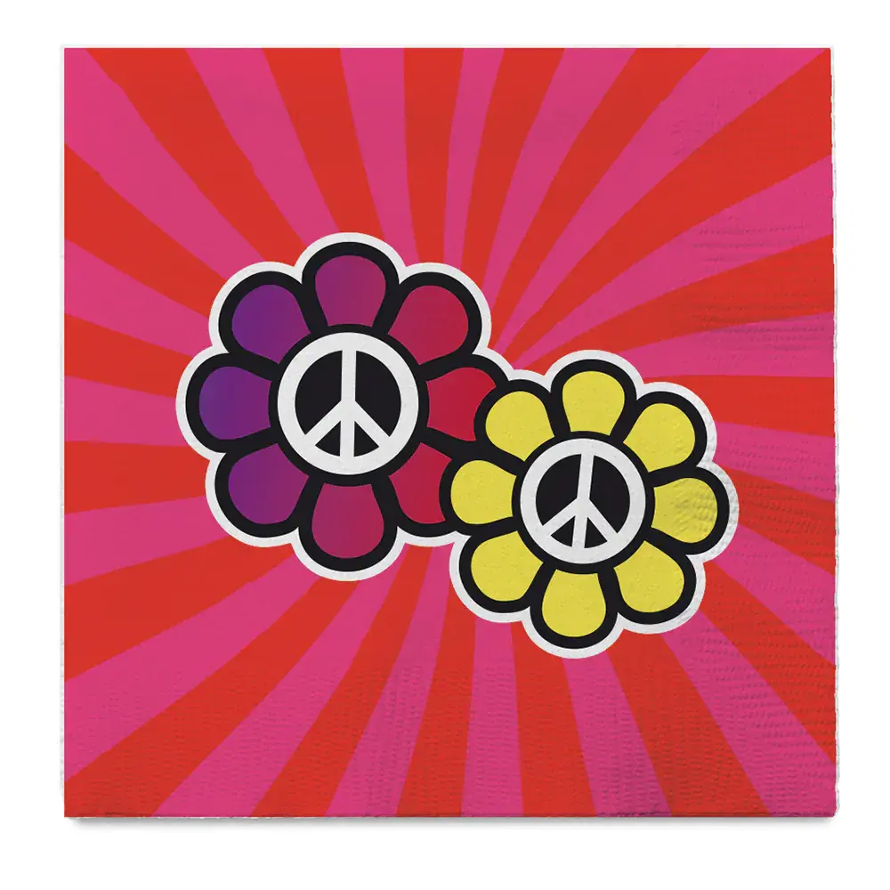 Boland Servietten Hippie 33x33 cm | 20 Stück Boland Servietten Hippie 33x33 cm | 20 Stück