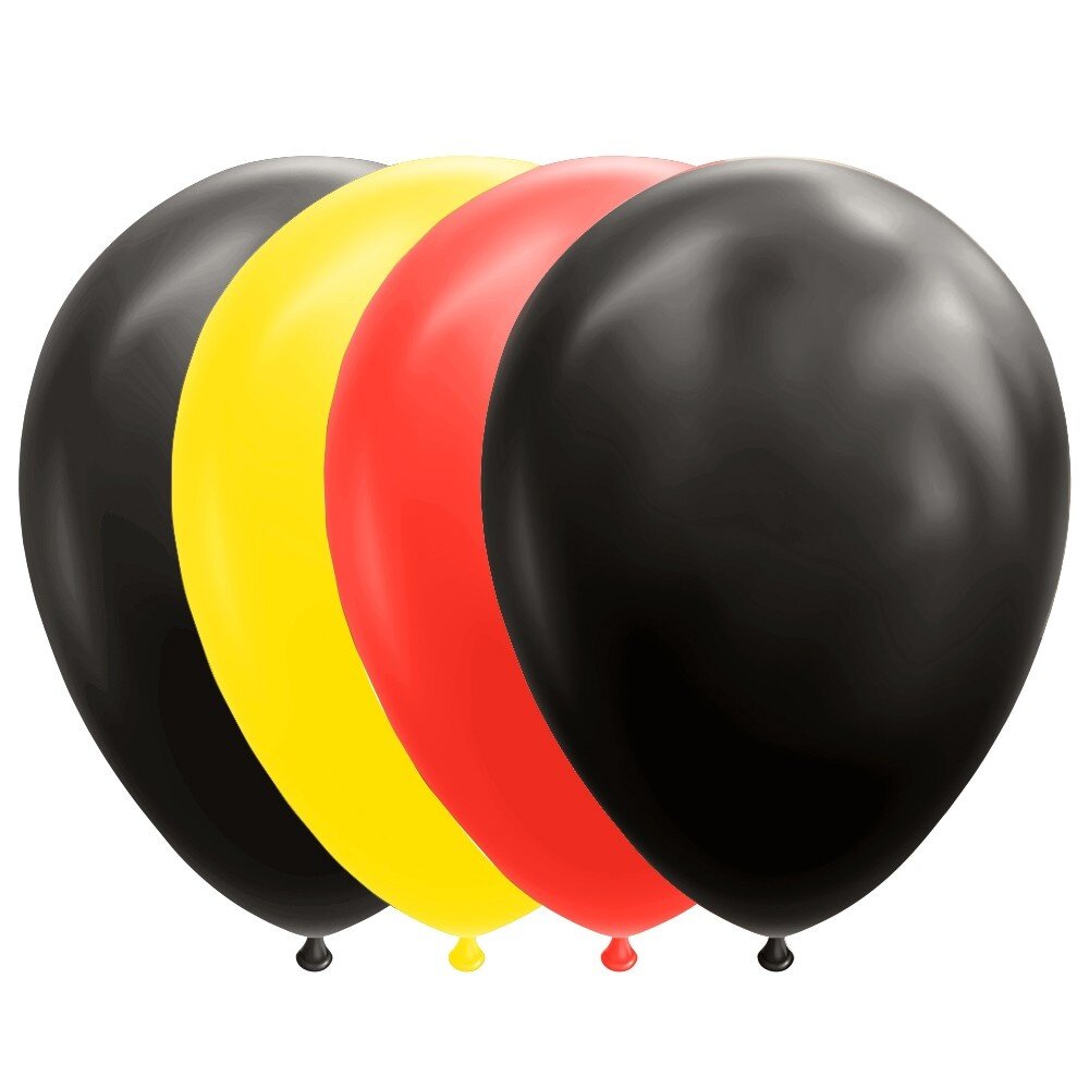 WeFiesta Ballons Noirs Jaunes Rouges 30 cm | 10 pièces WeFiesta Ballons Noirs Jaunes Rouges 30 cm | 10 pièces
