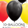 WeFiesta Schwarz Gelb Rote Ballons 30cm | 10 Stück