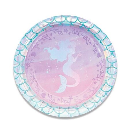 Creative Converting Zeemeermin Borden Shine 18cm | 8 stuks Creative Converting Zeemeermin Borden Shine 18cm | 8 stuks