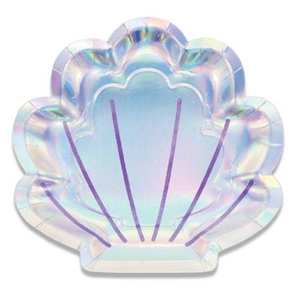 Creative Converting Zeemeermin Borden Schelp 23cm | 8 stuks Creative Converting Zeemeermin Borden Schelp 23cm | 8 stuks