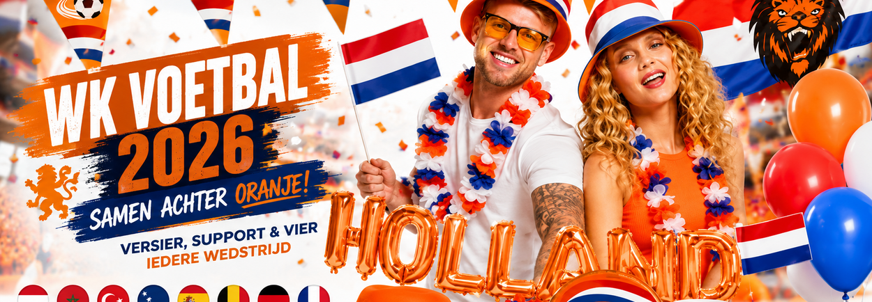 WK Voetbal 2026: Vier Iedere Wedstrijd in Stijl met de Mooiste Oranje Versiering en Voetbal Feestartikelen WK Voetbal 2026: Vier Iedere Wedstrijd in Stijl met de Mooiste Oranje Versiering en Voetbal Feestartikelen