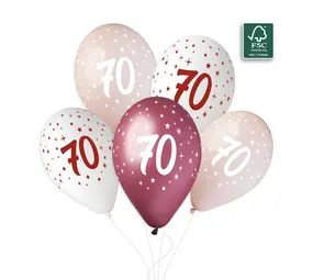 Gemar 70th Birthday Balloons Stars Pink 33 cm | 6 pieces