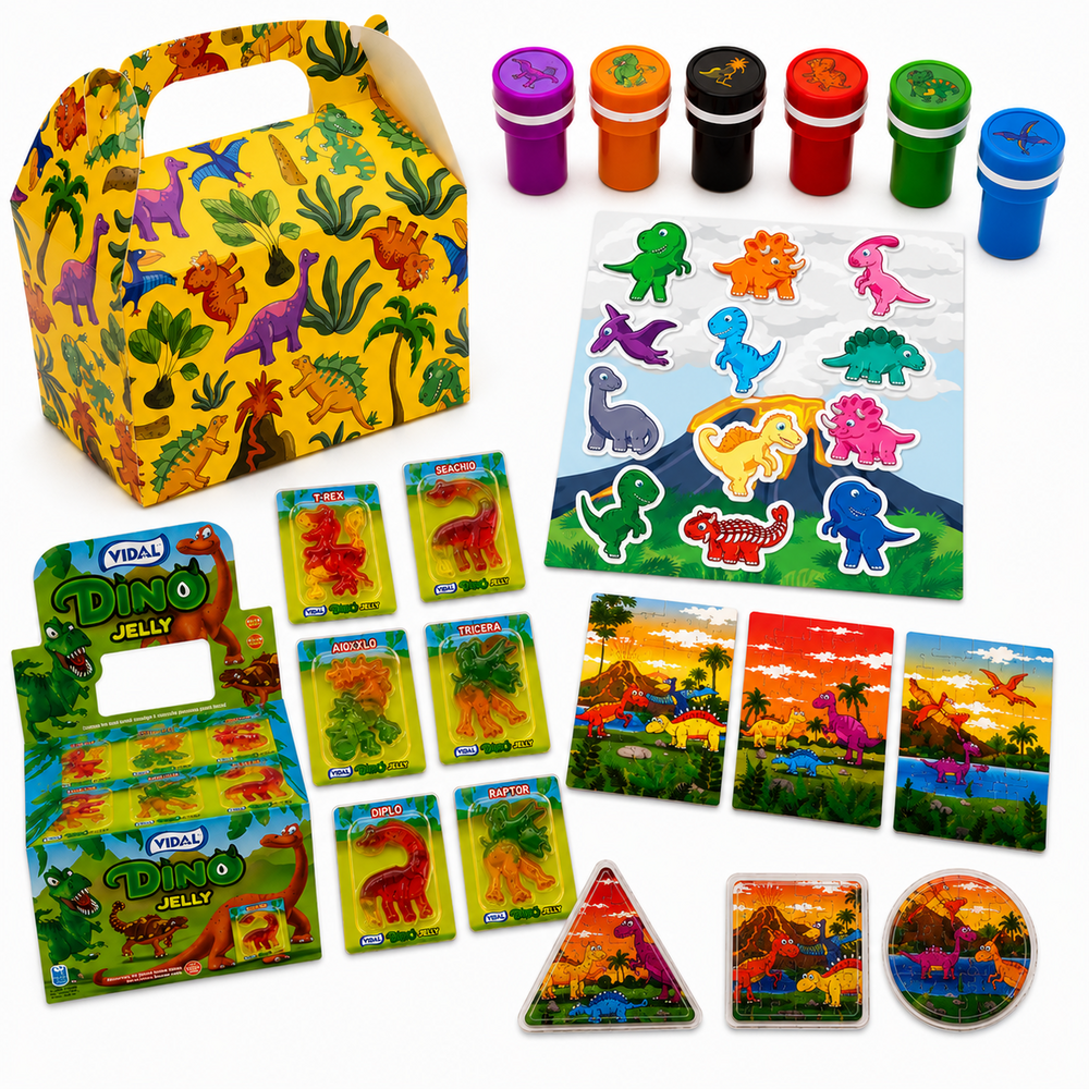 Tuf-Tuf Friandises dinosaures prêtes à consommer, 72 pièces | pour 12 enfants Tuf-Tuf Friandises dinosaures prêtes à consommer, 72 pièces | pour 12 enfants
