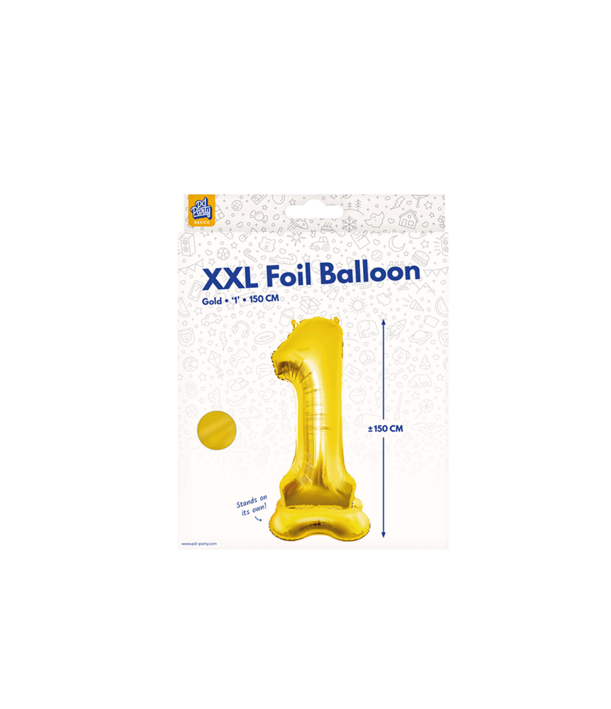 Paper Dreams Standing Number Balloon 1 Gold XXL | 150 cm Paper Dreams Standing Number Balloon 1 Gold XXL | 150 cm
