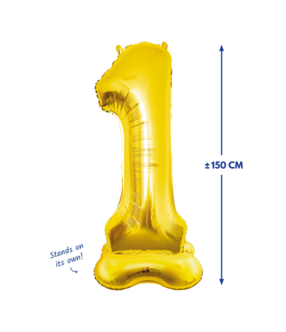 Paper Dreams Standing Number Balloon 1 Gold XXL | 150 cm Paper Dreams Standing Number Balloon 1 Gold XXL | 150 cm