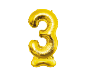 Paper Dreams Standing Number Balloon 3 Gold XXL | 150 cm Paper Dreams Standing Number Balloon 3 Gold XXL | 150 cm
