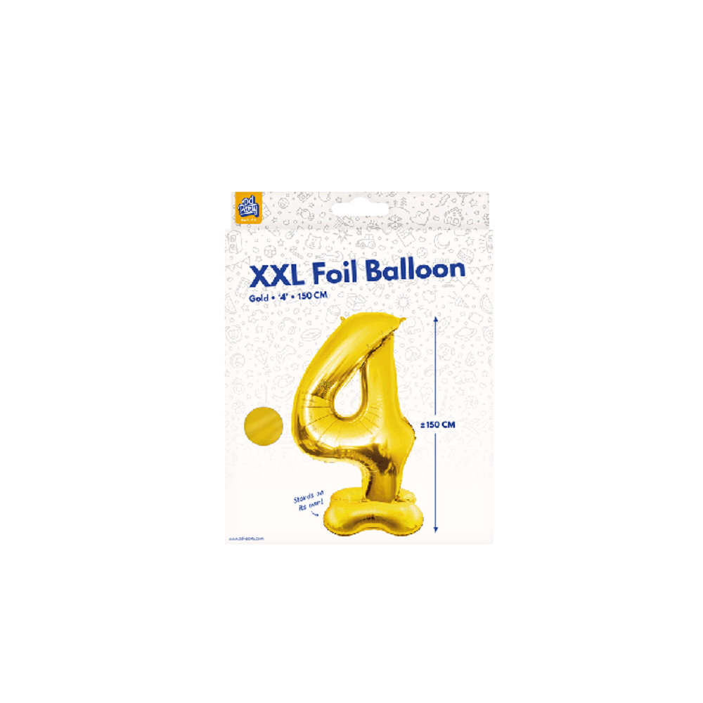 Paper Dreams Ballon Chiffre 4 Debout Or XXL | 150 cm Paper Dreams Ballon Chiffre 4 Debout Or XXL | 150 cm