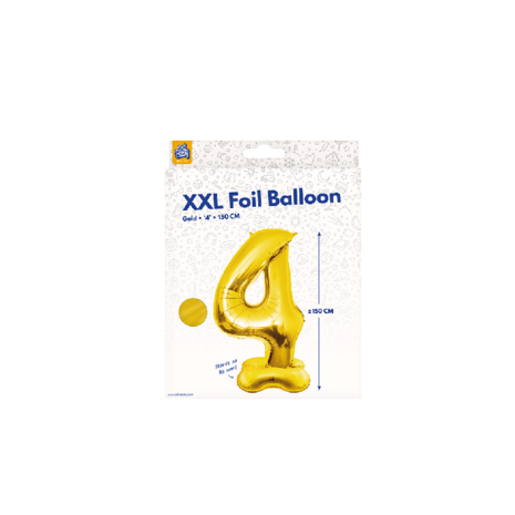 Paper Dreams Ballon Chiffre 4 Debout Or XXL | 150 cm Paper Dreams Ballon Chiffre 4 Debout Or XXL | 150 cm