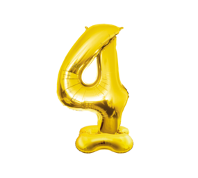 Paper Dreams Standing Number Balloon 4 Gold XXL | 150 cm Paper Dreams Standing Number Balloon 4 Gold XXL | 150 cm