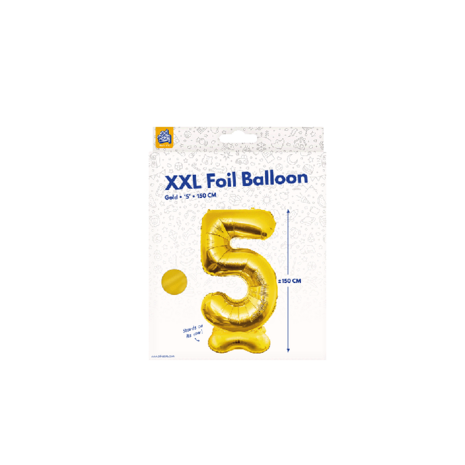 Paper Dreams Ballon Chiffre 5 Debout Or XXL | 150 cm Paper Dreams Ballon Chiffre 5 Debout Or XXL | 150 cm