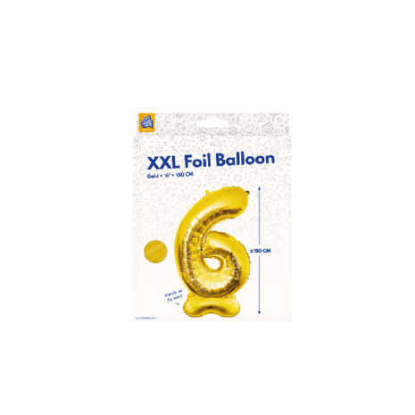 Paper Dreams Ballon Chiffre 6 Debout Or XXL | 150 cm Paper Dreams Ballon Chiffre 6 Debout Or XXL | 150 cm