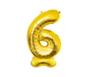 Paper Dreams Standing Number Balloon 6 Gold XXL | 150 cm Paper Dreams Standing Number Balloon 6 Gold XXL | 150 cm