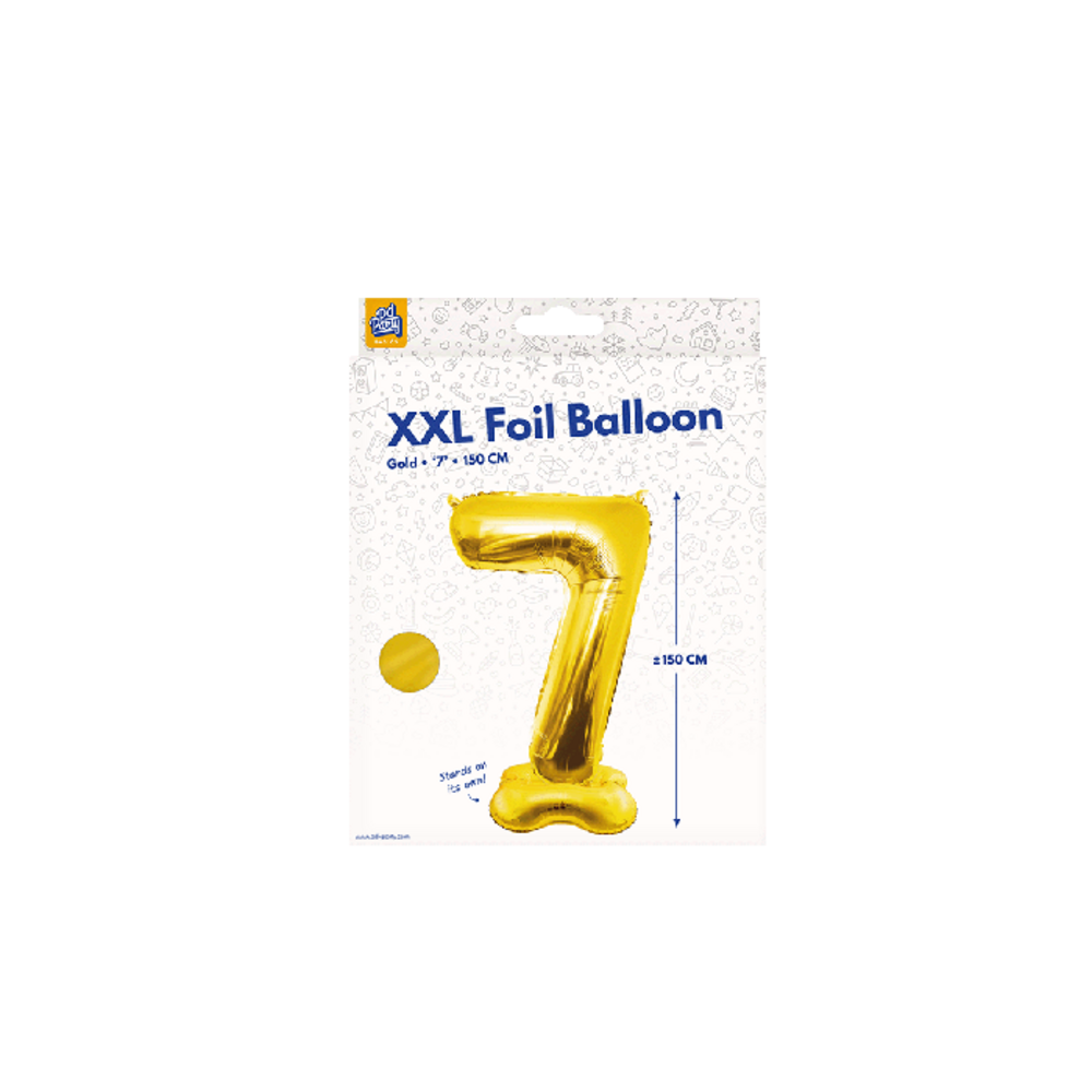 Paper Dreams Standing Number Balloon 7 Gold XXL | 150 cm Paper Dreams Standing Number Balloon 7 Gold XXL | 150 cm