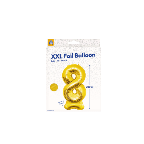 Paper Dreams Standing Number Balloon 8 Gold XXL | 150 cm Paper Dreams Standing Number Balloon 8 Gold XXL | 150 cm