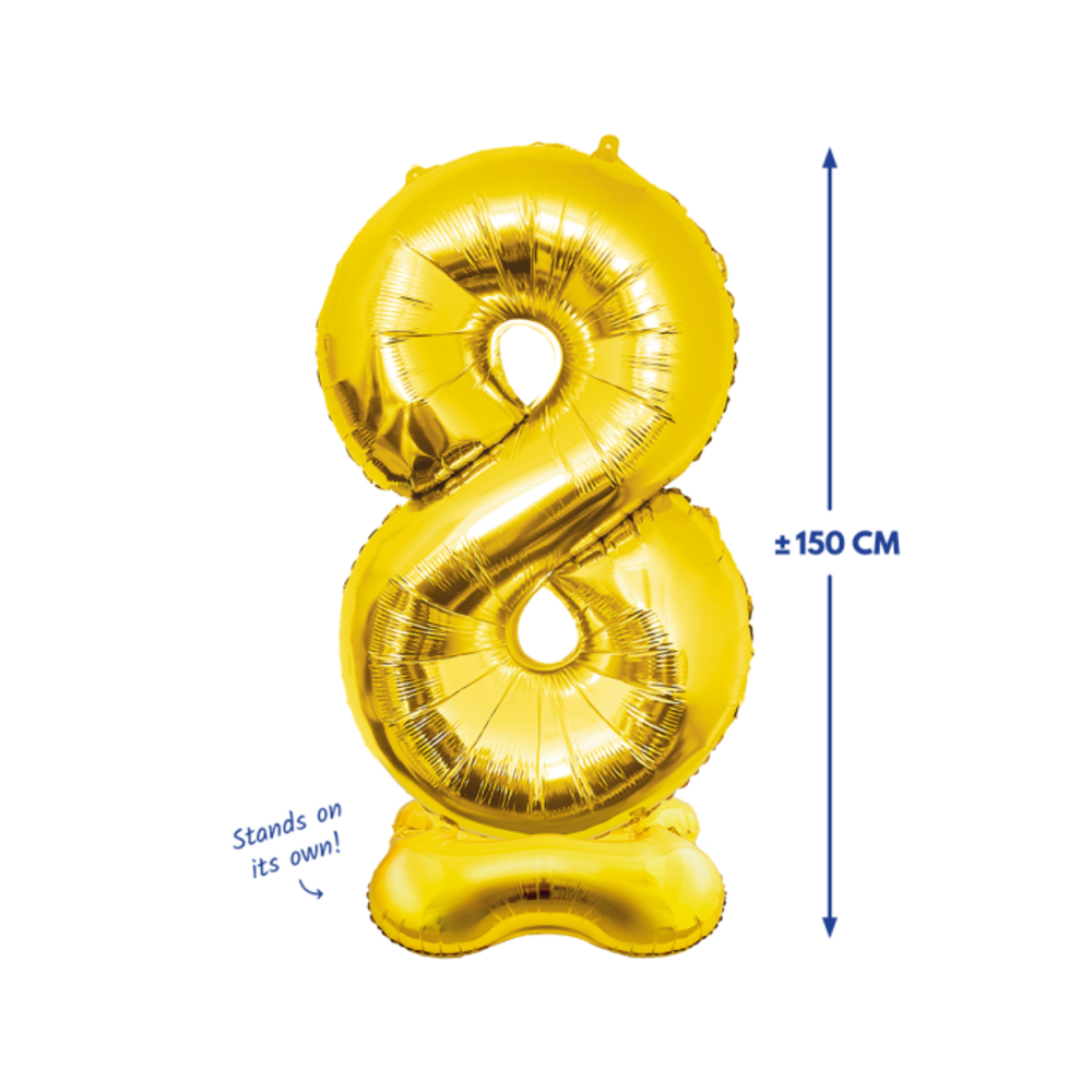 Paper Dreams Ballon Chiffre 8 Debout Or XXL | 150 cm Paper Dreams Ballon Chiffre 8 Debout Or XXL | 150 cm