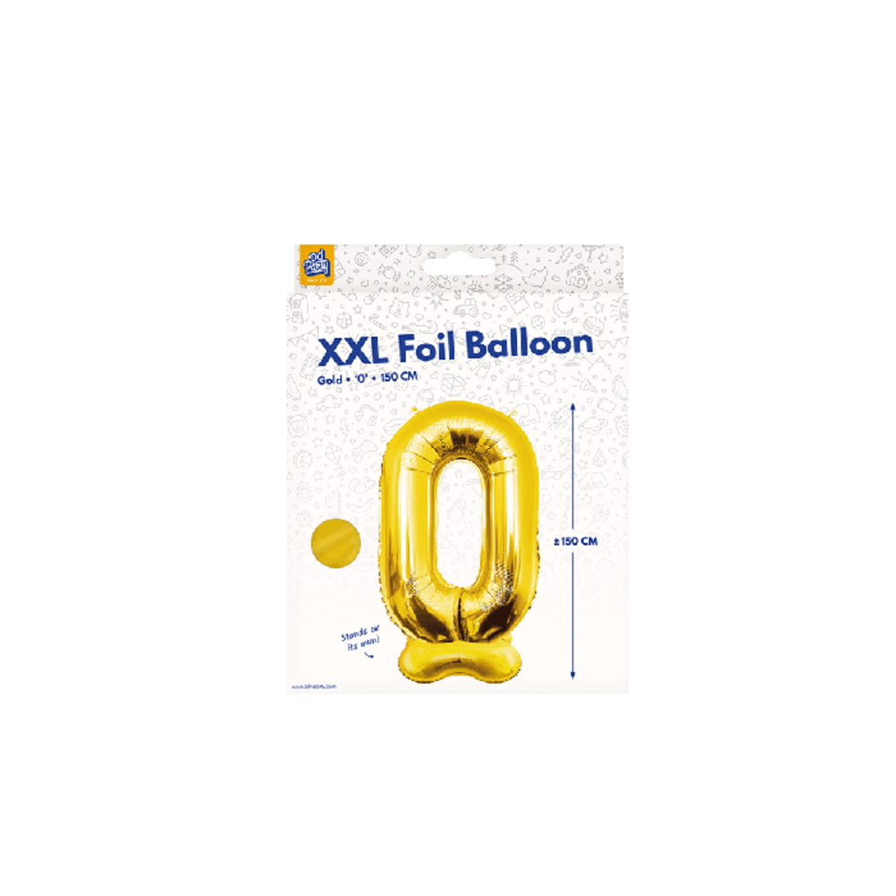 Paper Dreams Zahlenballon 0 Stehend Gold XXL | 150 cm Paper Dreams Zahlenballon 0 Stehend Gold XXL | 150 cm