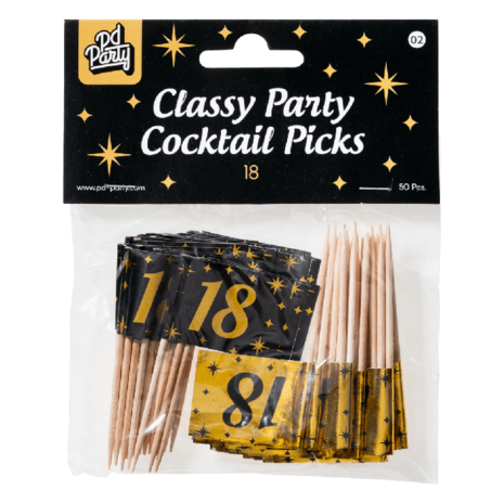 Paper Dreams Cocktail Picks 18 years Classy 6.5cm | 50 pieces Paper Dreams Cocktail Picks 18 years Classy 6.5cm | 50 pieces