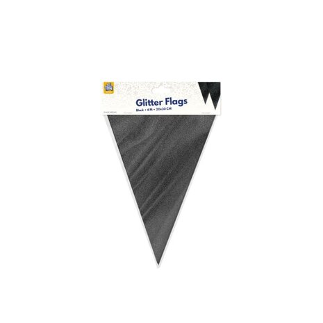 Paper Dreams Vlaggen Slinger Glitter Zwart 20x30cm | 6 meter