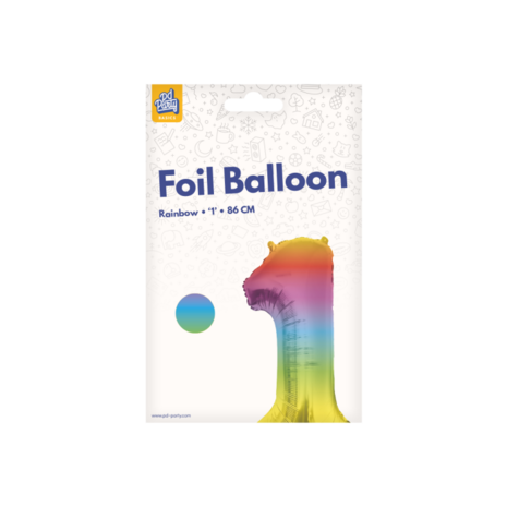 Paper Dreams Regenbogen-Folienballon Nummer 1 | 86 cm Paper Dreams Regenbogen-Folienballon Nummer 1 | 86 cm