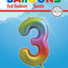 WeFiesta Rainbow Number 3 Foil Balloon | 86 cm WeFiesta Rainbow Number 3 Foil Balloon | 86 cm