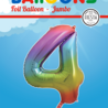 WeFiesta Rainbow Number 4 Foil Balloon | 86 cm WeFiesta Rainbow Number 4 Foil Balloon | 86 cm