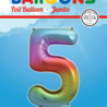WeFiesta Ballon en aluminium chiffre 5 arc-en-ciel | 86 cm WeFiesta Ballon en aluminium chiffre 5 arc-en-ciel | 86 cm
