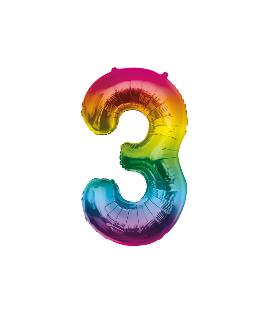 Paper Dreams Rainbow Foil Balloon Number 3 | 86cm Paper Dreams Rainbow Foil Balloon Number 3 | 86cm