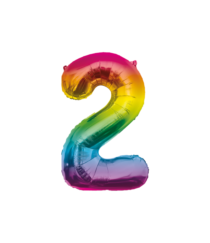 Paper Dreams Rainbow Foil Balloon Number 2 | 86cm Paper Dreams Rainbow Foil Balloon Number 2 | 86cm