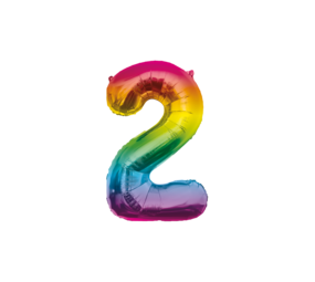 Paper Dreams Rainbow Foil Balloon Number 2 | 86cm Paper Dreams Rainbow Foil Balloon Number 2 | 86cm