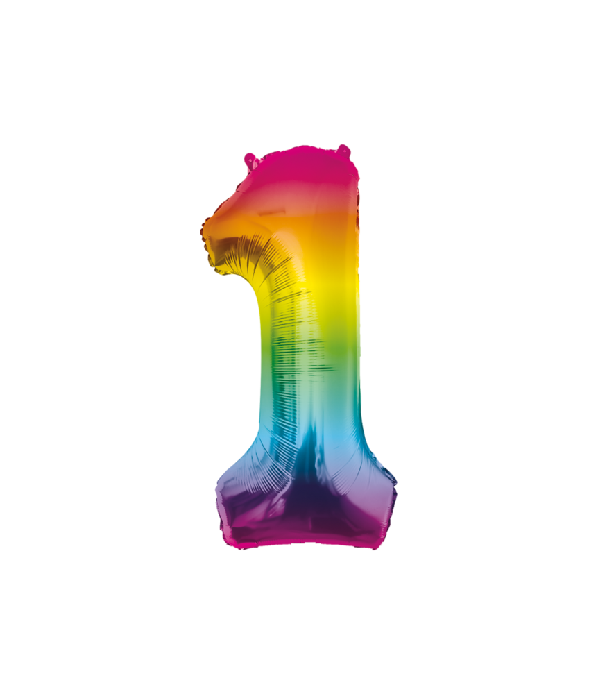 Paper Dreams Regenbogen-Folienballon Nummer 1 | 86 cm Paper Dreams Regenbogen-Folienballon Nummer 1 | 86 cm