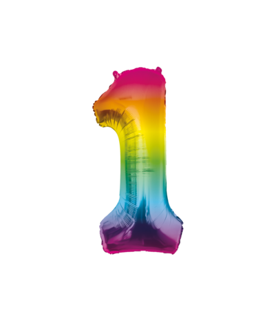 Paper Dreams Regenbogen-Folienballon Nummer 1 | 86 cm Paper Dreams Regenbogen-Folienballon Nummer 1 | 86 cm