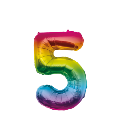 Paper Dreams Rainbow Foil Balloon Number 5 | 86cm Paper Dreams Rainbow Foil Balloon Number 5 | 86cm